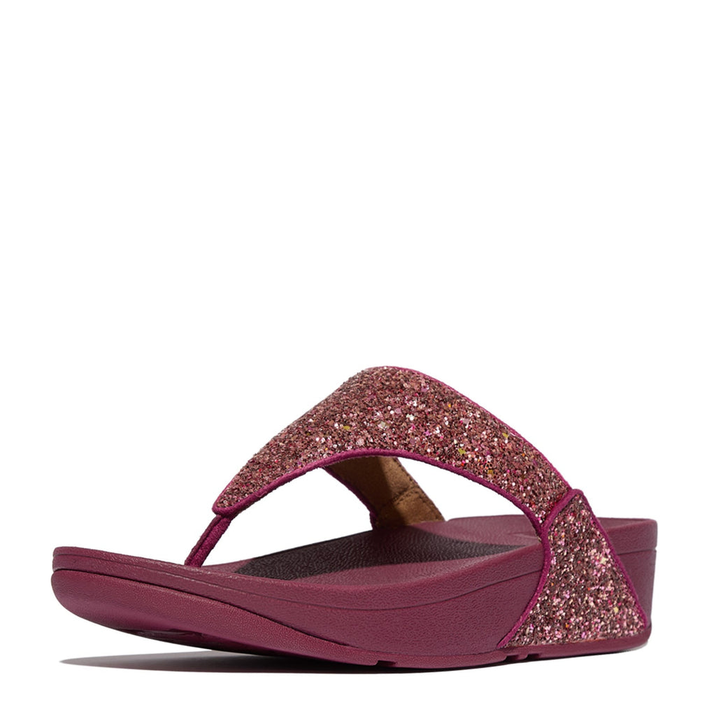 Women's FitFlop Lulu Glitter Thong Sandal Ruby Mix JE6-C93