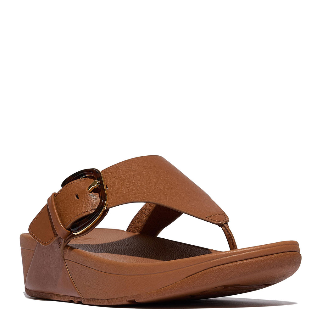 Women's FitFlop Lulu Resin Buckle Thong Sandal TAN JE9-C15