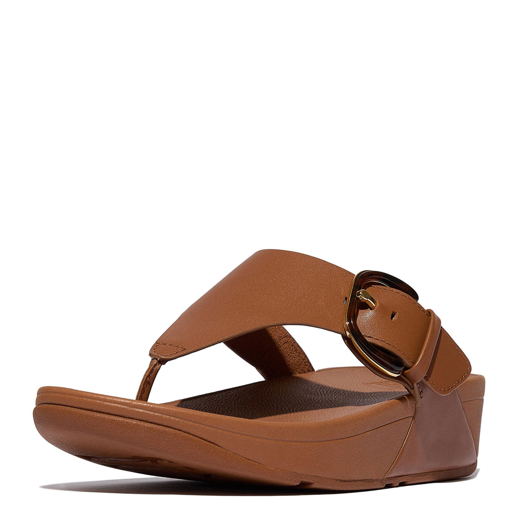 Women's FitFlop Lulu Resin Buckle Thong Sandal TAN JE9-C15