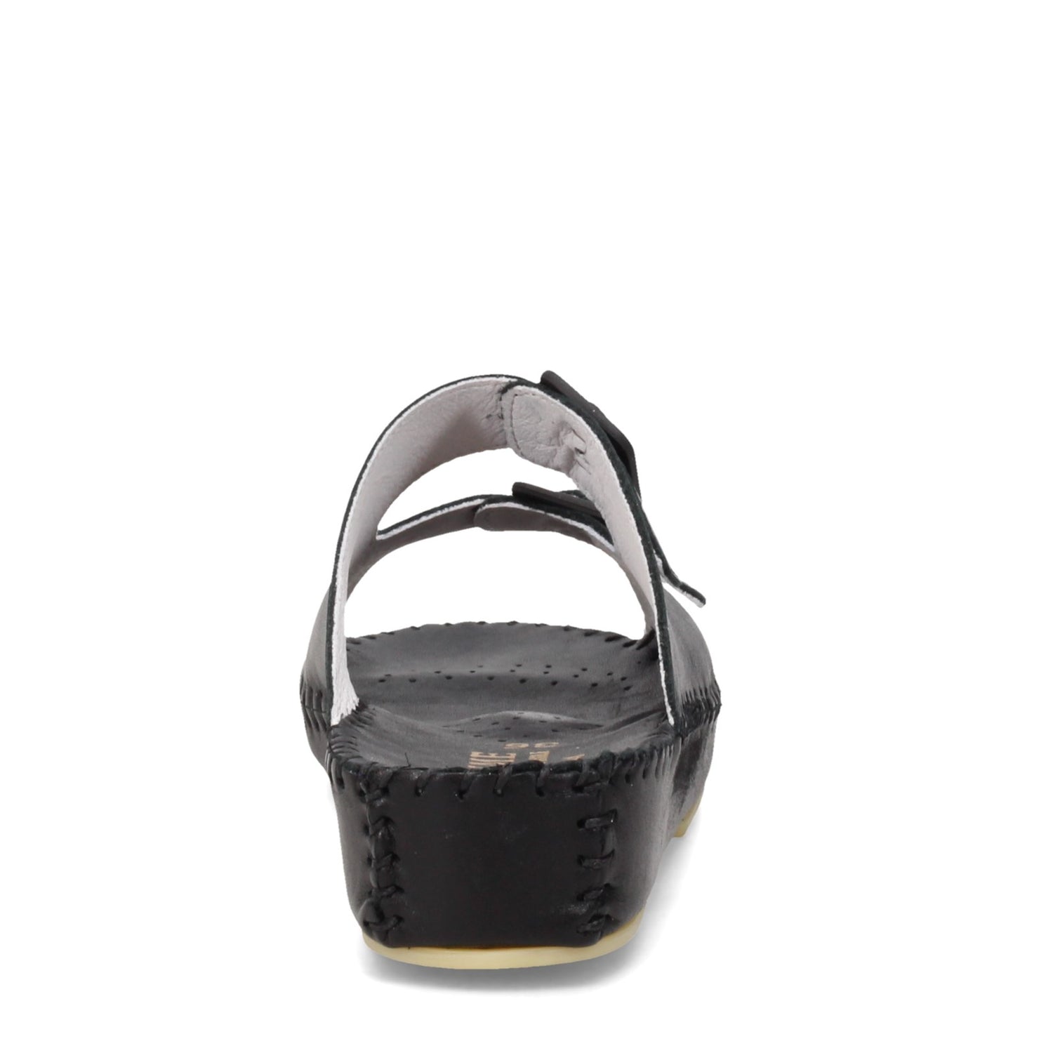 Peltz Shoes  Women's La Plume Jen Sandal BLACK LEATHER JEN-BLACK LEA