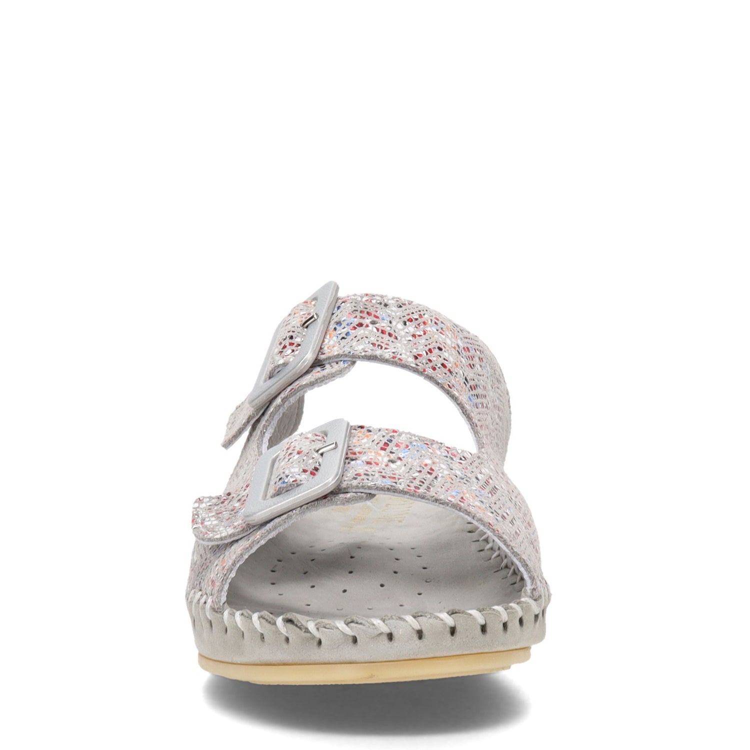 Peltz Shoes  Women's La Plume Jen Sandal GREY MULTI JEN-MOSAIC