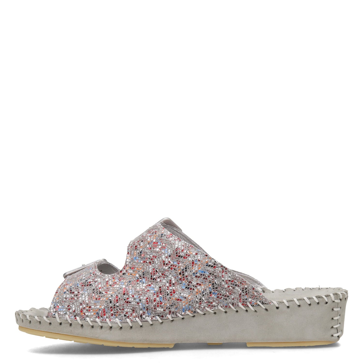 Peltz Shoes  Women's La Plume Jen Sandal GREY MULTI JEN-MOSAIC