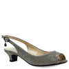 Peltz Shoes  Women's J Renee Jenvey Sandal Pewter Glitter JENVEY-GFPEW
