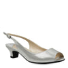 Peltz Shoes  Women's J Renee Jenvey Sandal Silver Satin JENVEY-SASIL