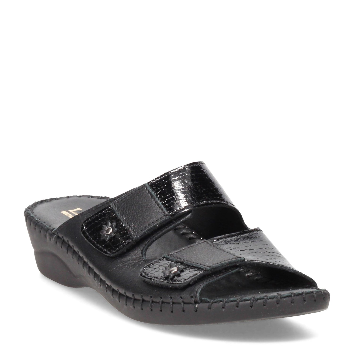 Peltz Shoes  Women's La Plume Jessica Sandal BLACK JESSICA-BLACK