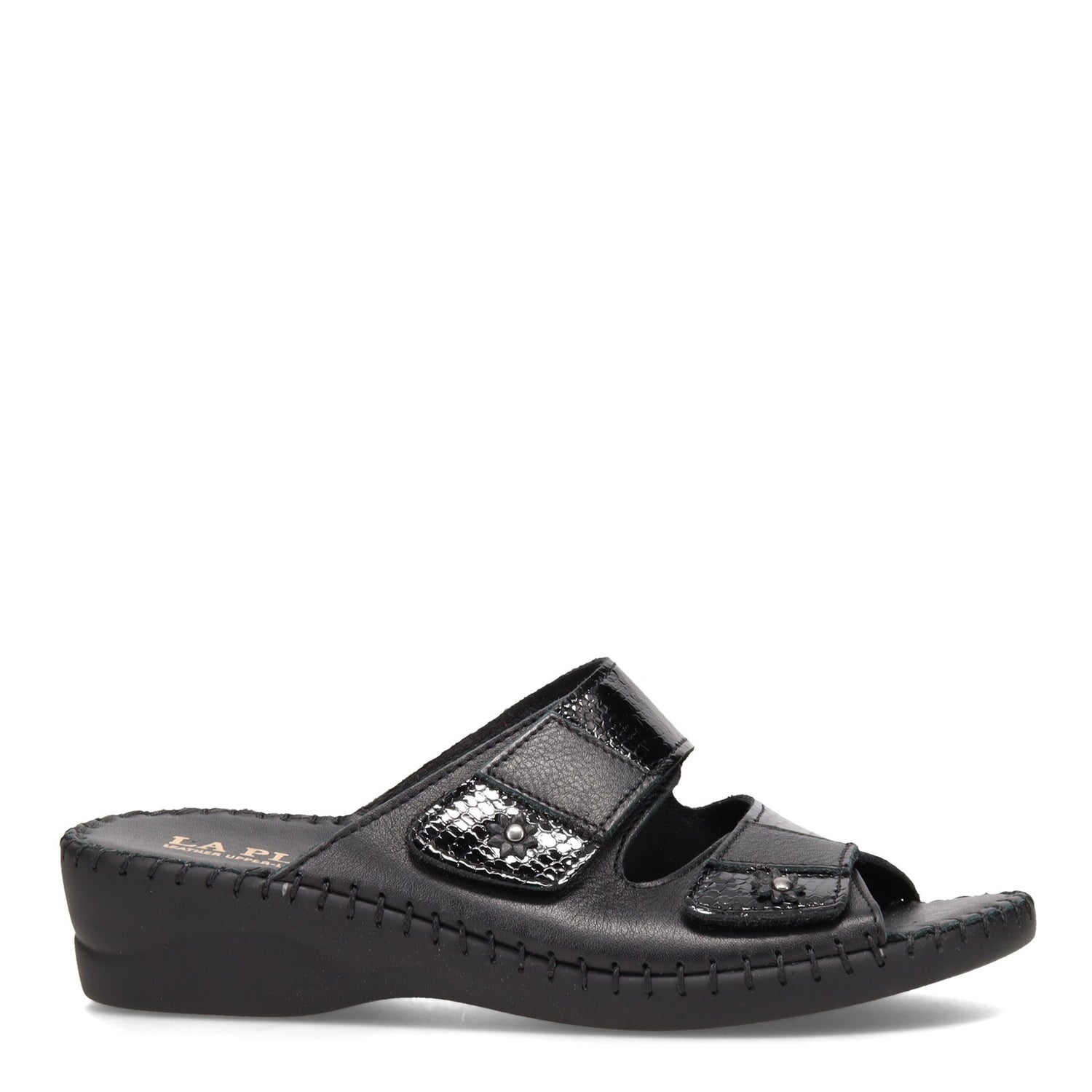 Peltz Shoes  Women's La Plume Jessica Sandal BLACK JESSICA-BLACK