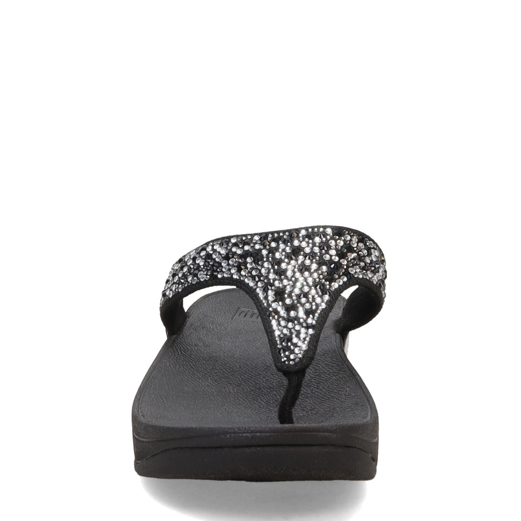 Women's FitFlop Lulu Crystal Mix Toe Post Sandal BLACK JL2-090