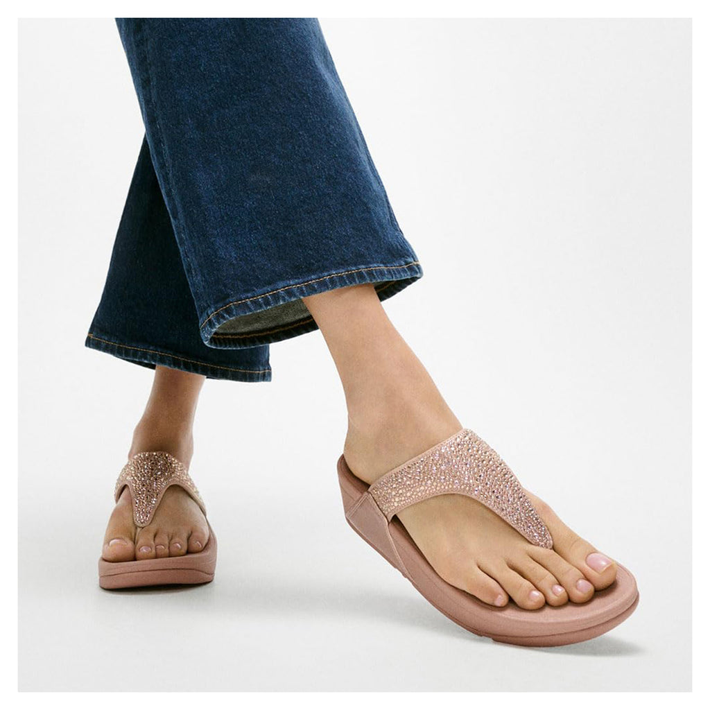 Women's FitFlop, Lulu Crystal Mix Toe Post Sandal