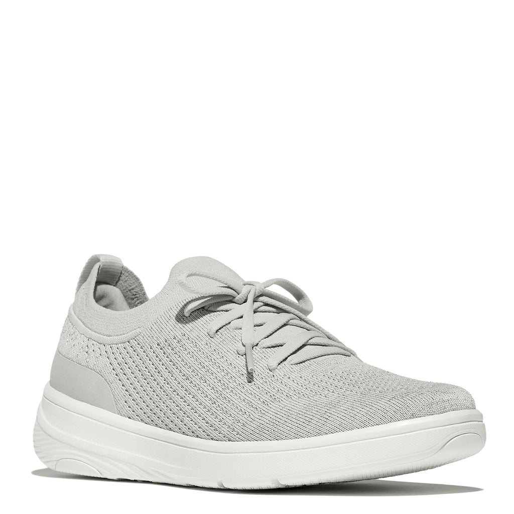 Women's FitFlop SUPER-Q Knit Slip-On Laced Sneaker GREY SILVER JM1-B93
