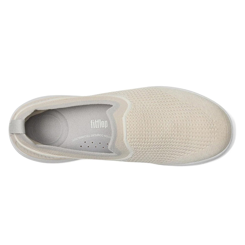 Women's FitFlop SUPER-Q Knit Slip-On Sneaker BEIGE JM2-A99