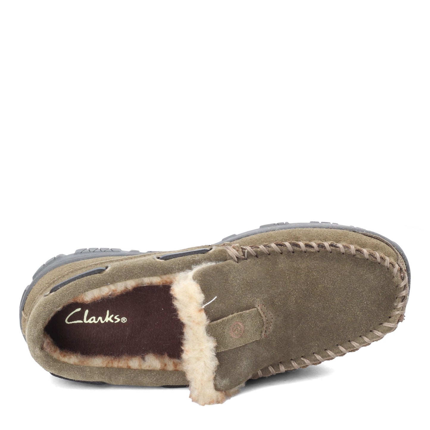 Peltz Shoes  Men's Clarks Venetian Moccasin Slipper SAGE GREEN JMH0674