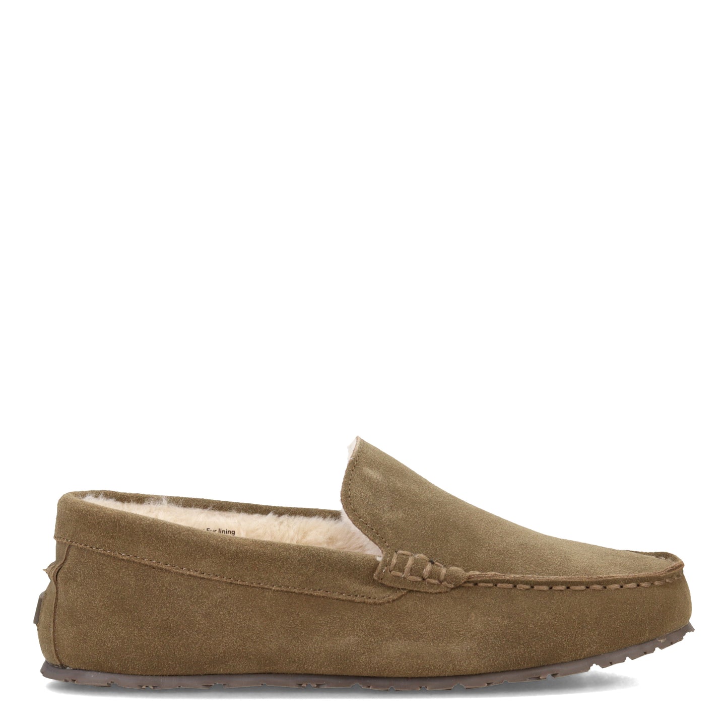 Peltz Shoes  Men's Clarks Plush Fur Venetian Slipper SAGE GREEN JMH1638-1429