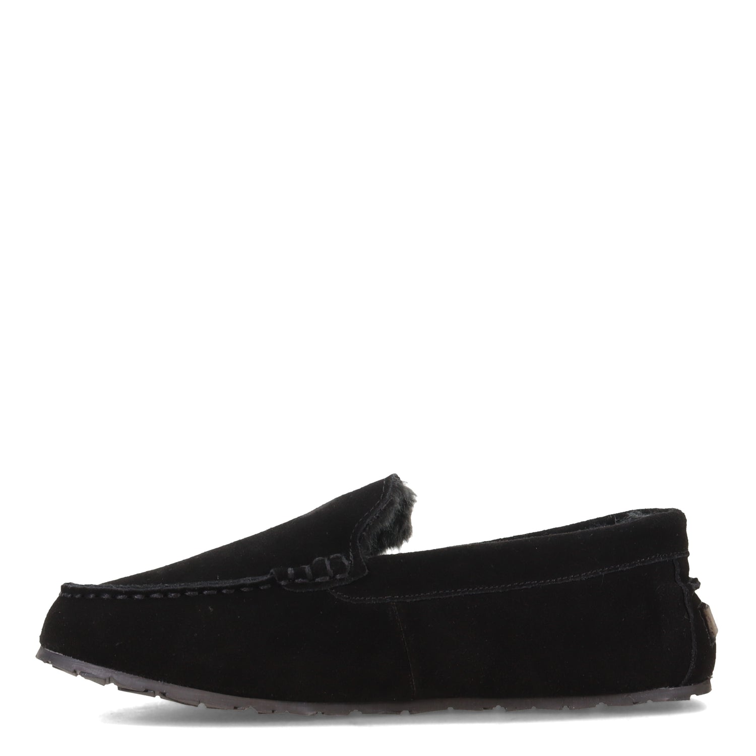 Peltz Shoes  Men's Clarks Plush Fur Venetian Slipper BLACK JMH1638-201