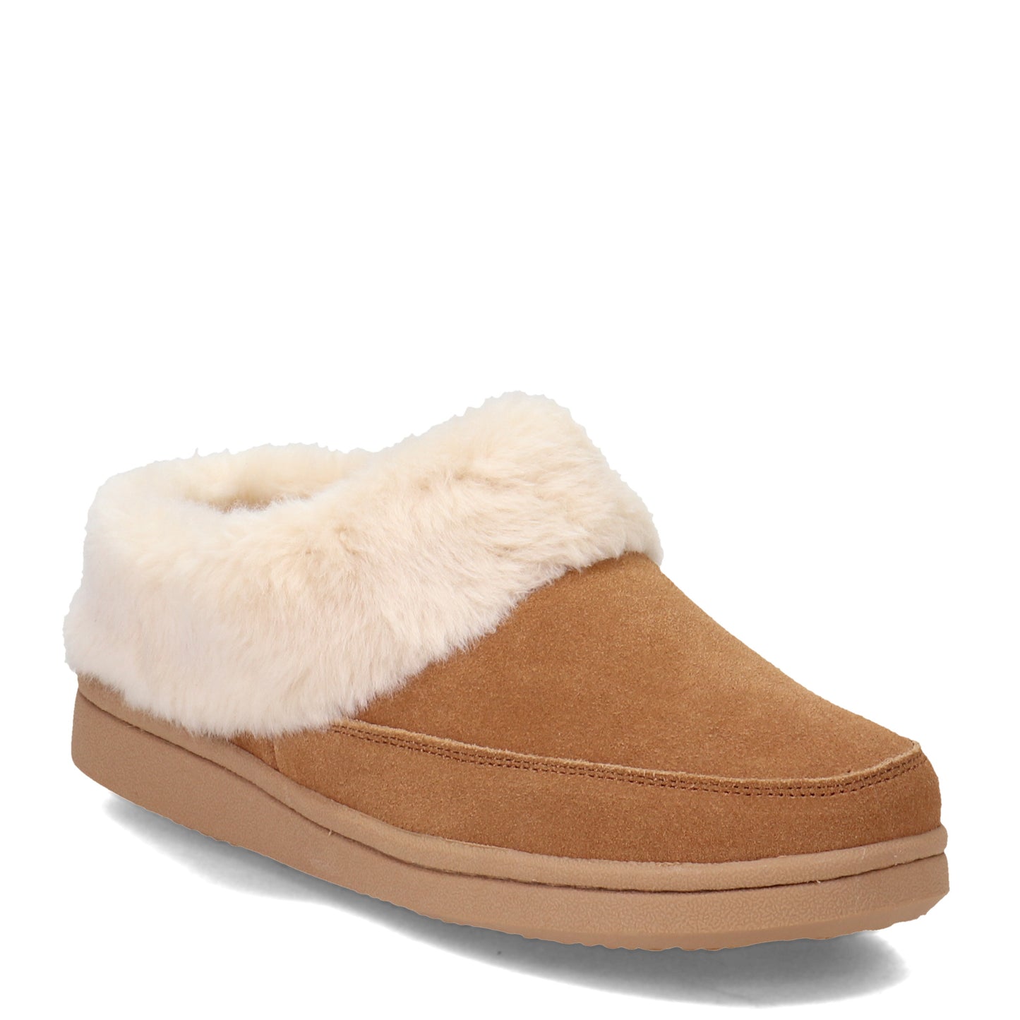 Peltz Shoes  Women's Clarks Faux Fur Lined Slipper Clog CINNAMON JMS0679-CINN