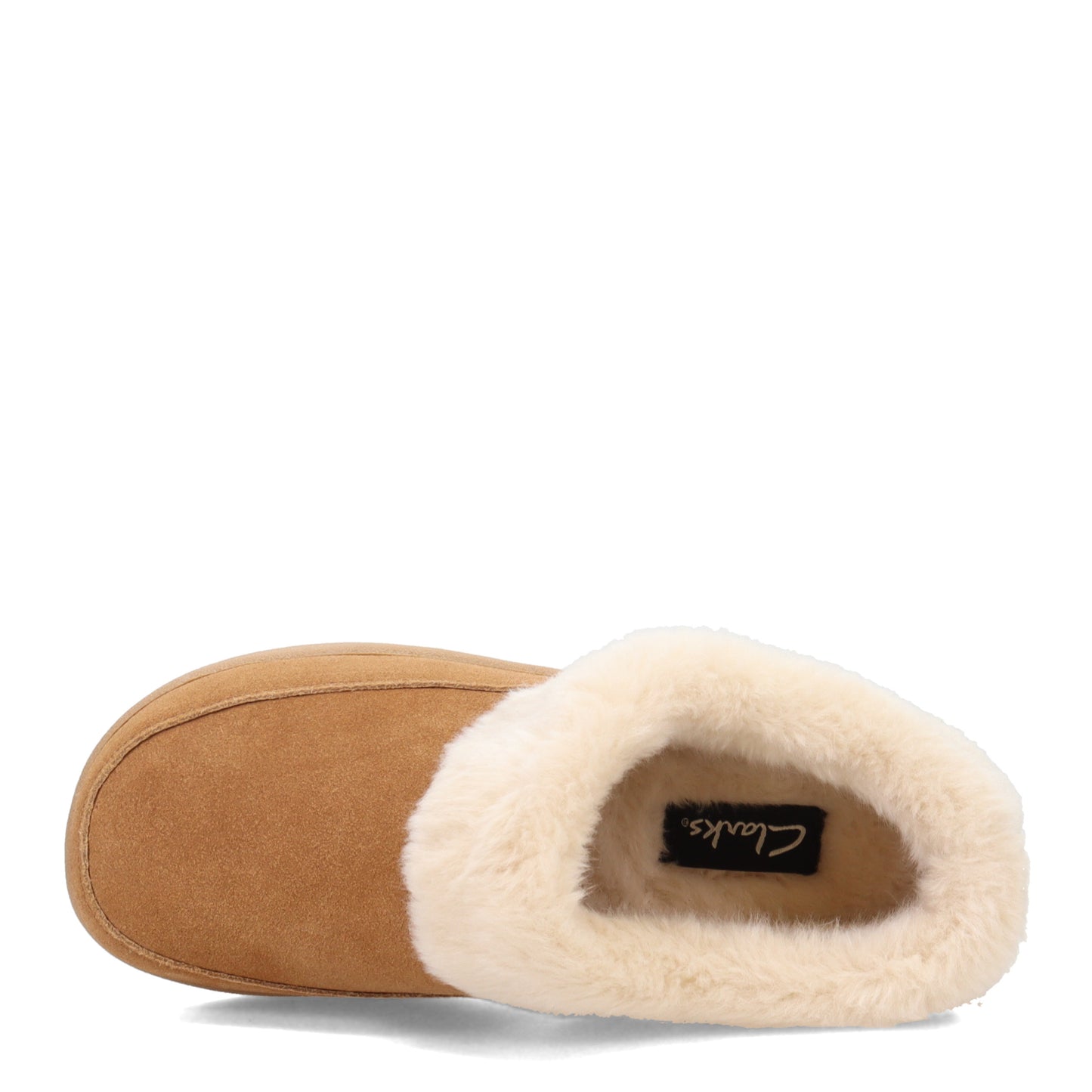 Peltz Shoes  Women's Clarks Faux Fur Lined Slipper Clog CINNAMON JMS0679-CINN