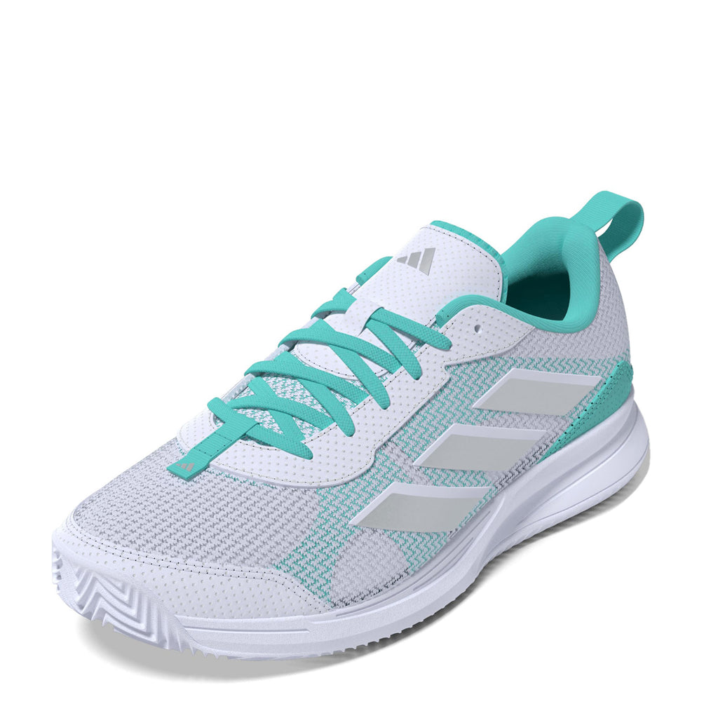 Women's Adidas Avaflash Tennis Shoe WHITE/SILVER/AQUA JP9742