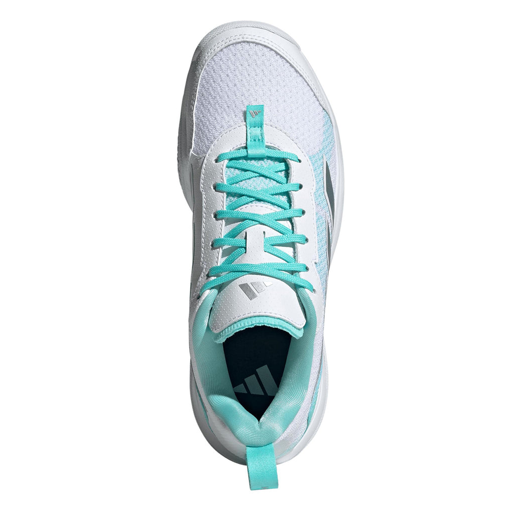 Women's Adidas Avaflash Tennis Shoe WHITE/SILVER/AQUA JP9742