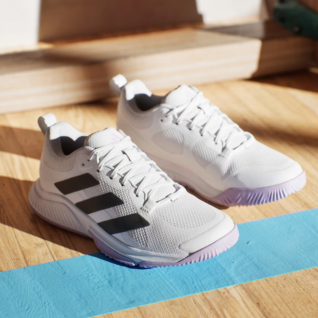 Women's Adidas Court Team Bounce 2.0 Training Shoe WHITE / BLACK / PURPLE JP9767