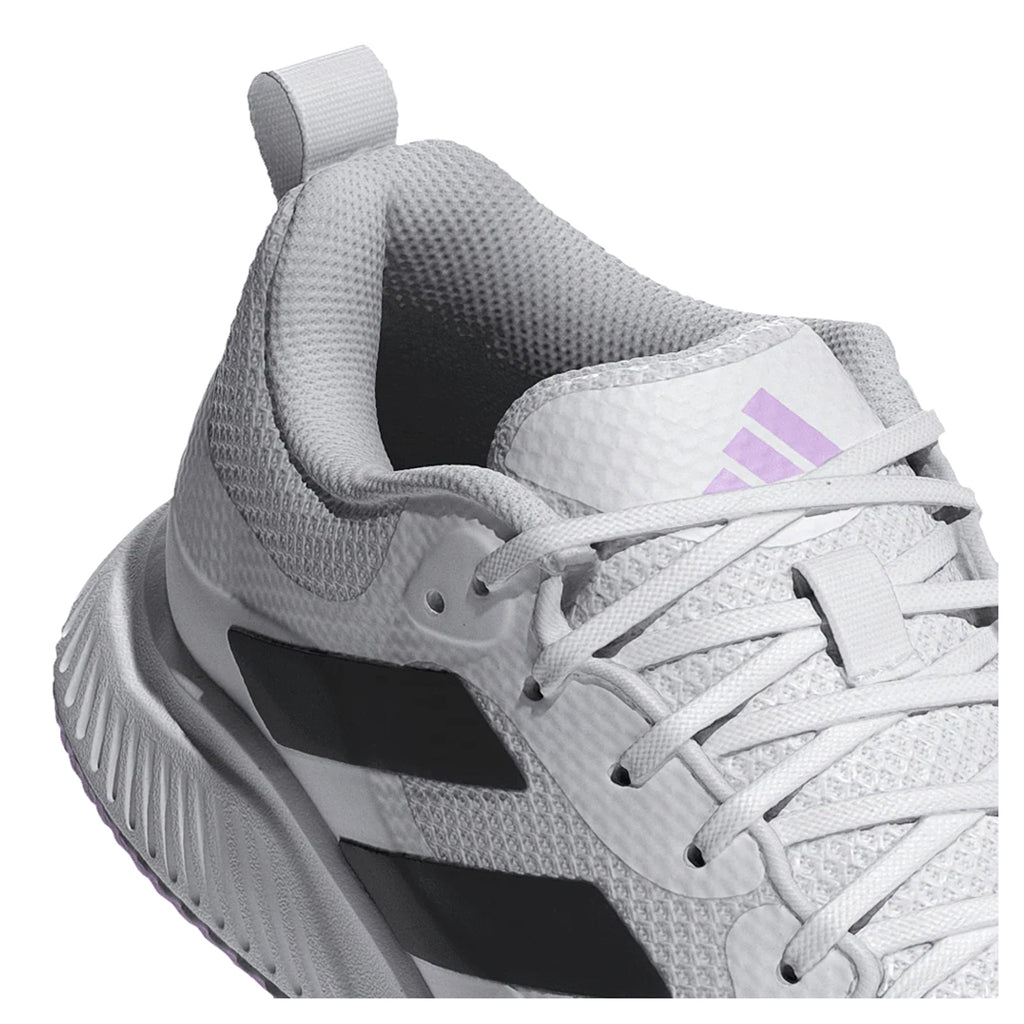 Women's Adidas Court Team Bounce 2.0 Training Shoe WHITE / BLACK / PURPLE JP9767