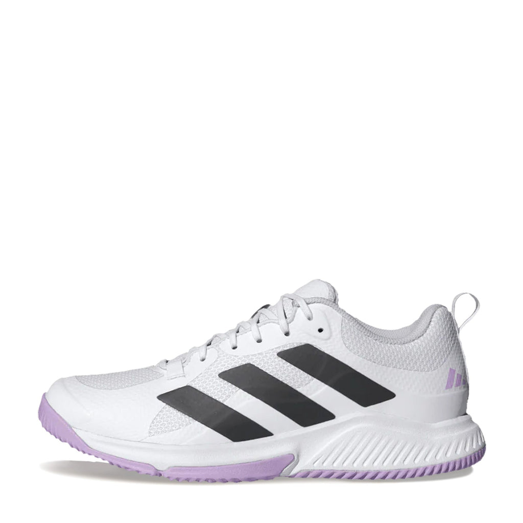 Women's Adidas Court Team Bounce 2.0 Training Shoe WHITE / BLACK / PURPLE JP9767