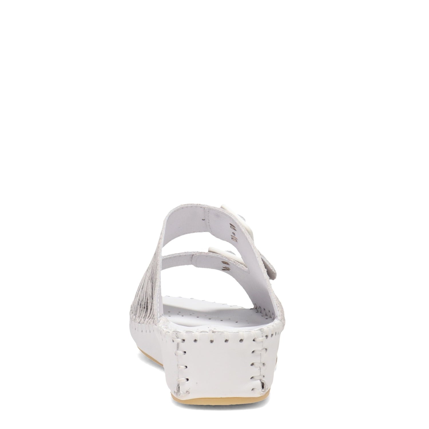 Peltz Shoes  Women's La Plume Jen Sandal WHITE METALLIC JEN-WHTGRAPH