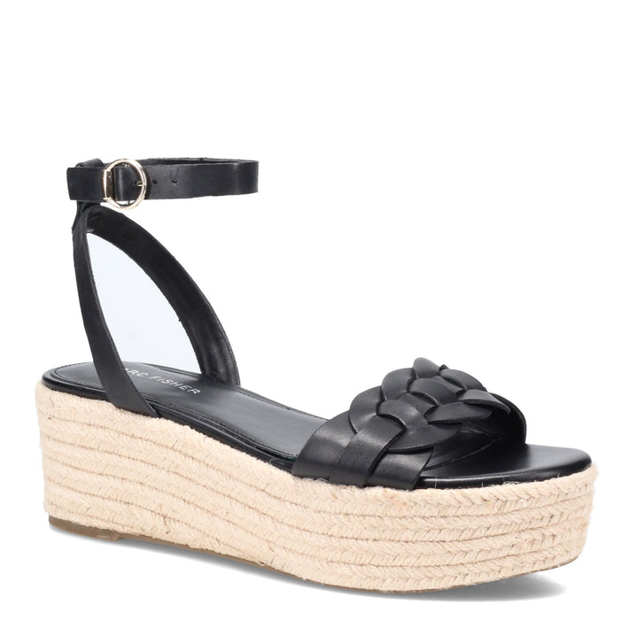 Peltz Shoes  Women's Marc Fisher Jinky Platform Sandal BLACK JINKY-BLKLE