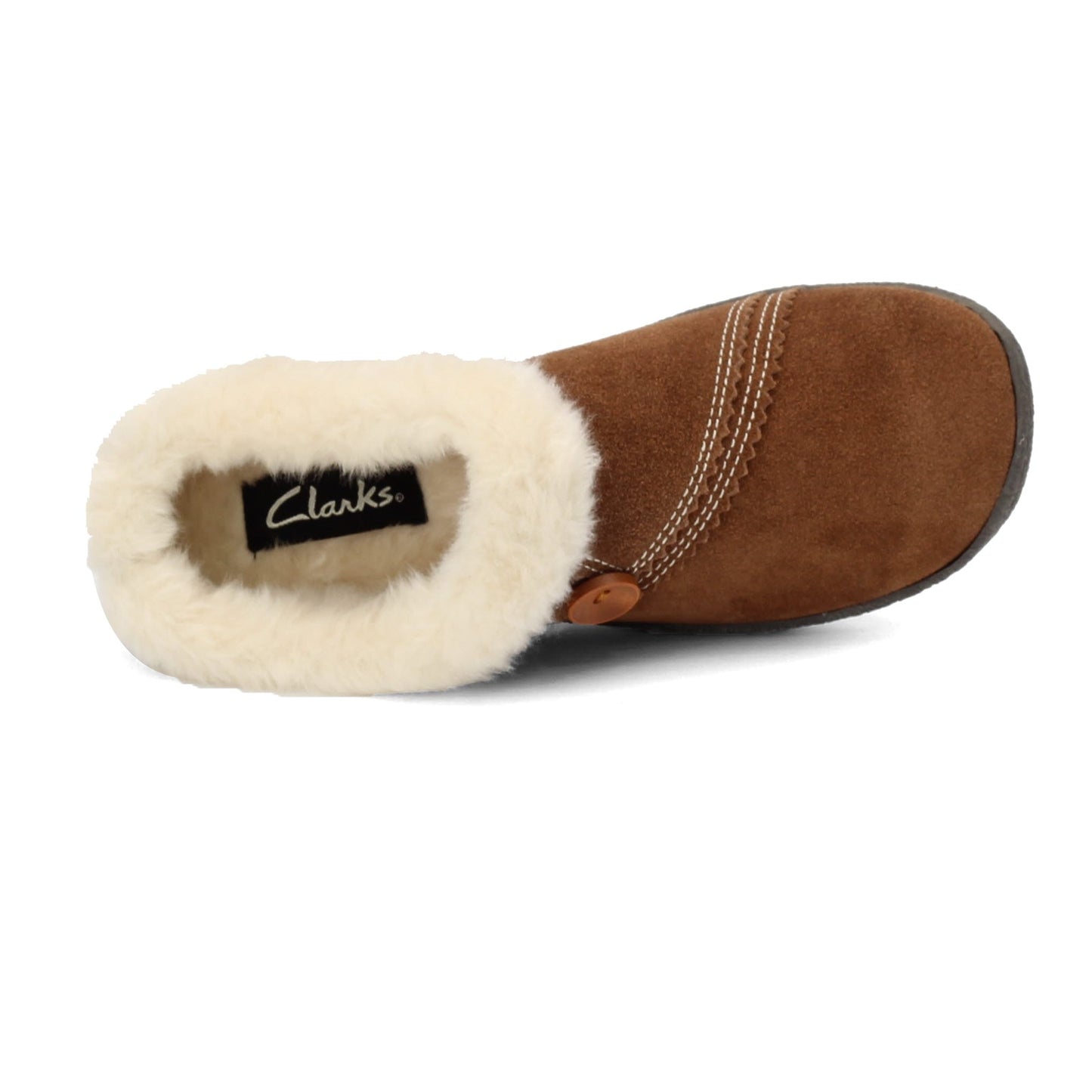 Peltz Shoes  Women's Clarks Kimberly Clog Slipper BROWN JMS0411B-633