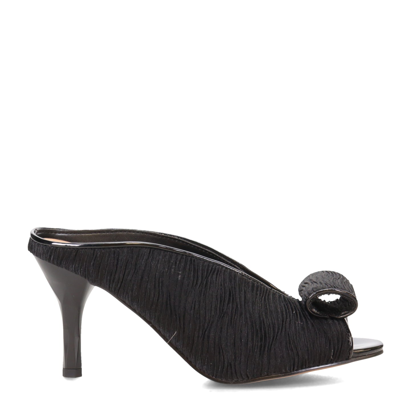 Peltz Shoes  Women's J Renee Kavalya Sandal Black Satin KAVALY-SABLK