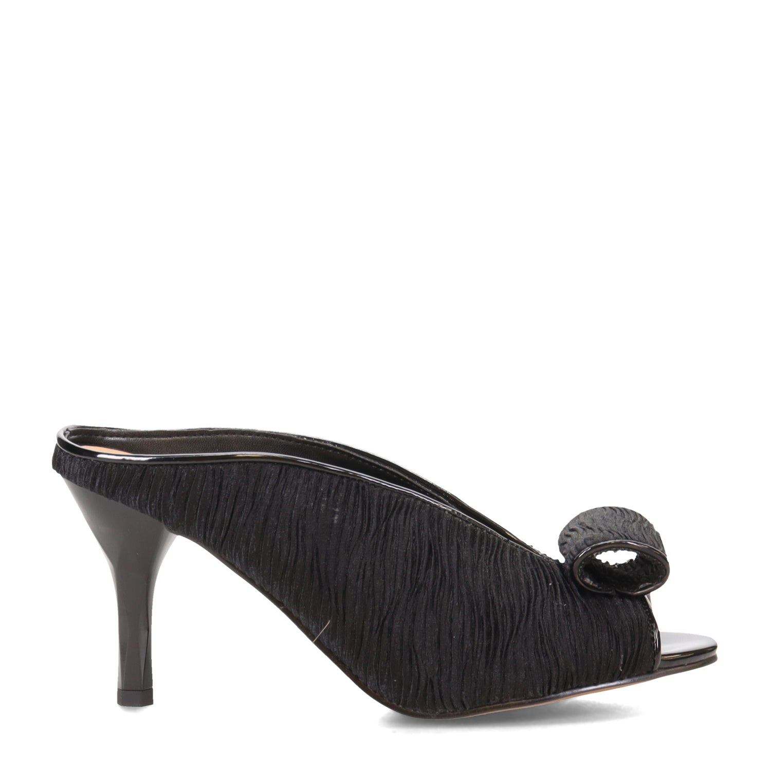 Peltz Shoes  Women's J Renee Kavalya Sandal Black Satin KAVALY-SABLK