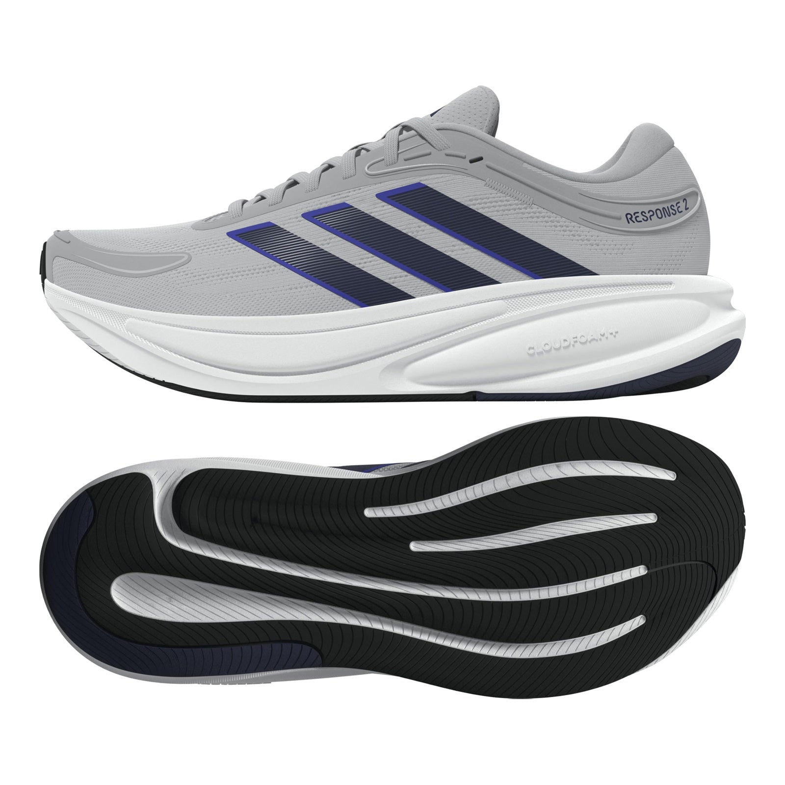 adidas Response 2 Running Shoes - Men's - Grey Two / Dark Blue / Lucid Blue - 15 adidas Response 2 Running Shoes - Men's - Grey Two / Dark Blue / Lucid Blue - 15