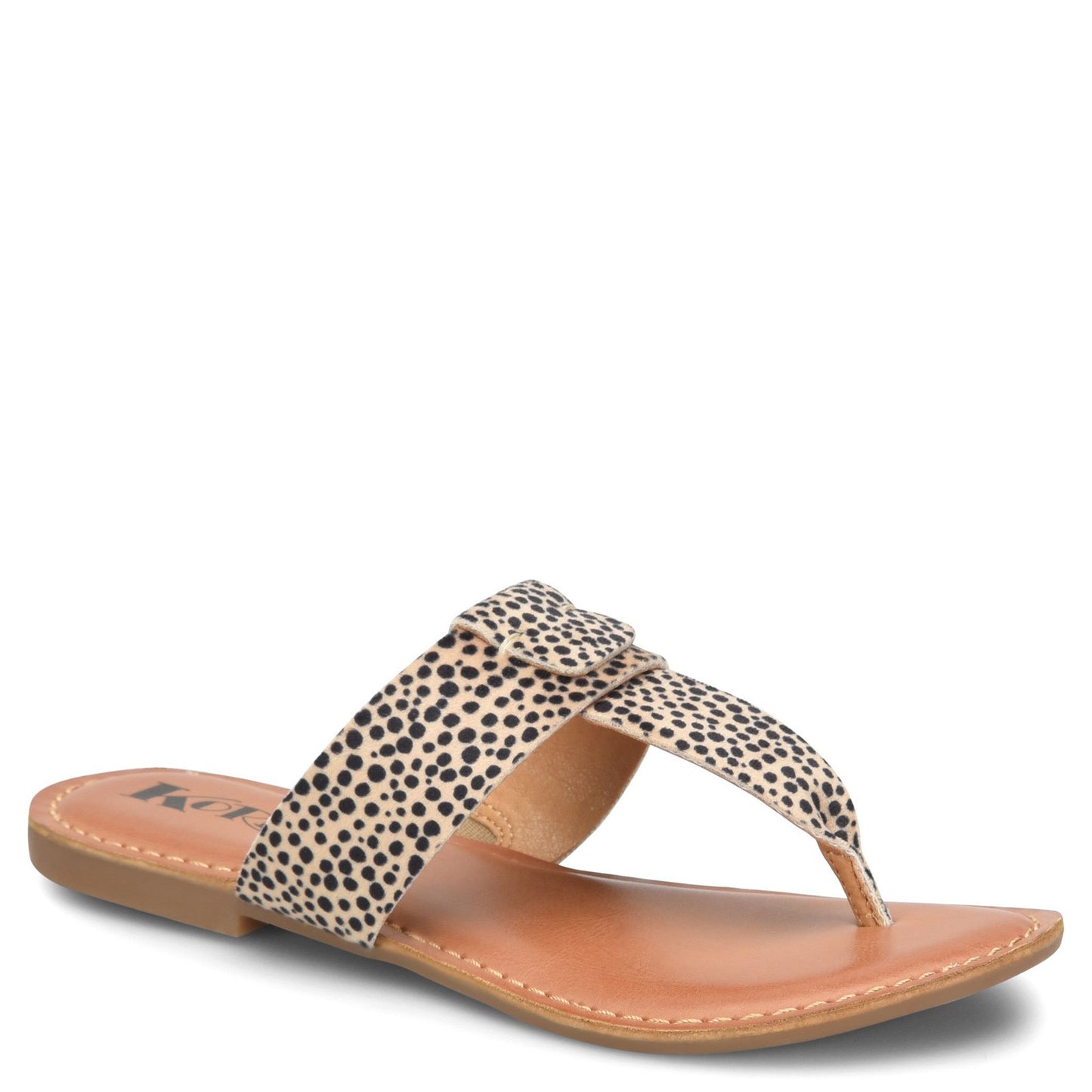 Peltz Shoes  Women's KORKS Dawn Sandal Natural Black KR0001287
