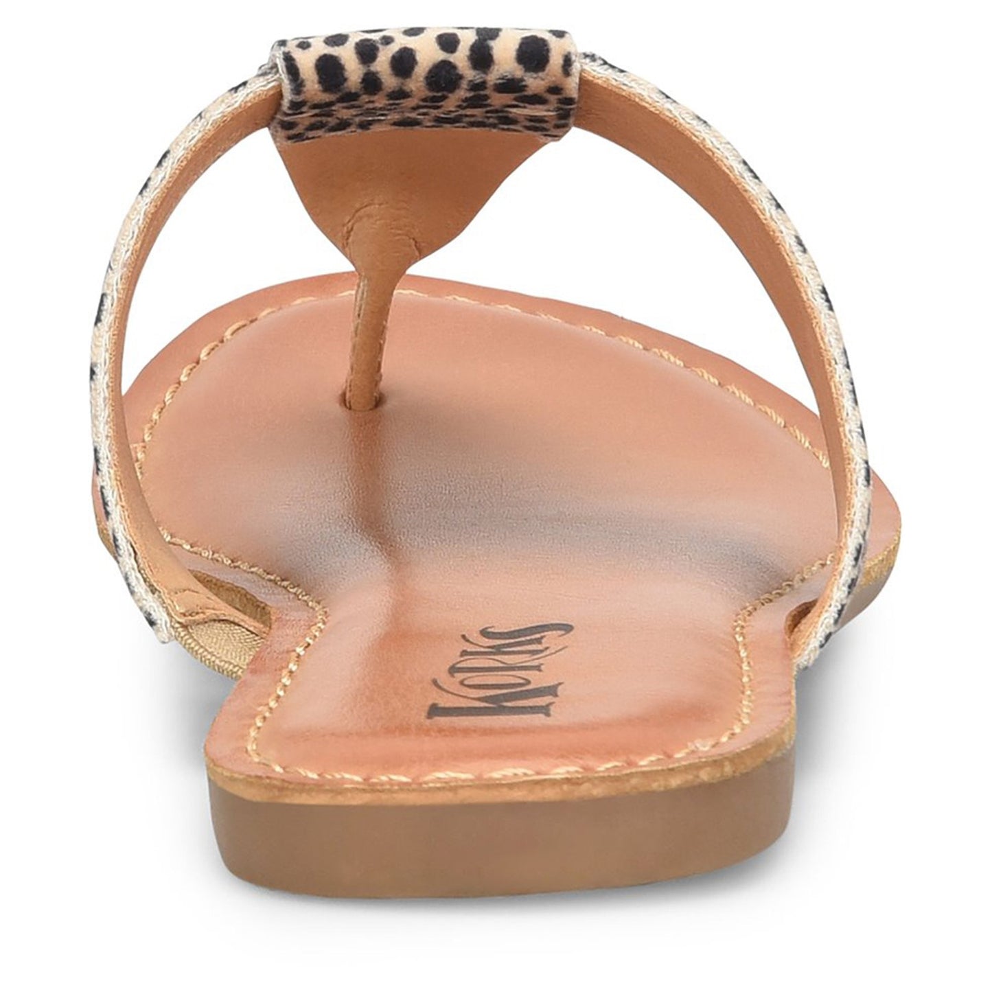 Peltz Shoes  Women's KORKS Dawn Sandal Natural Black KR0001287