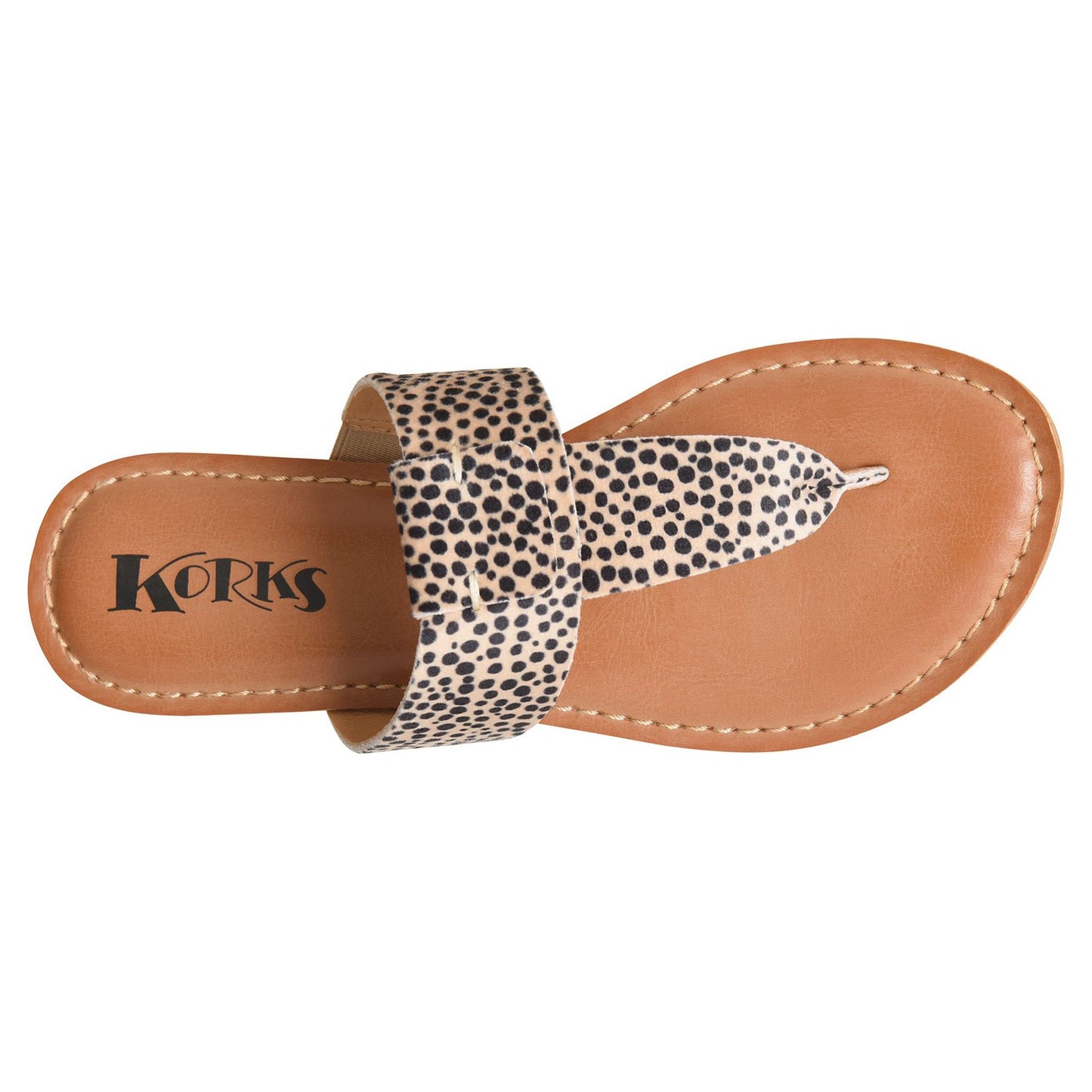 Peltz Shoes  Women's KORKS Dawn Sandal Natural Black KR0001287