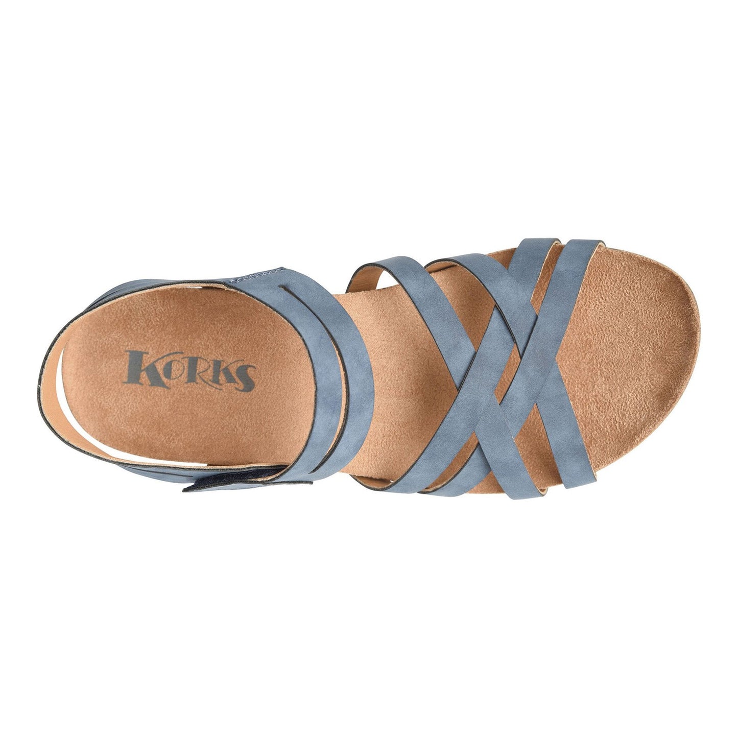 Peltz Shoes  Women's KORKS Primrose Sandal Blue KR0001504