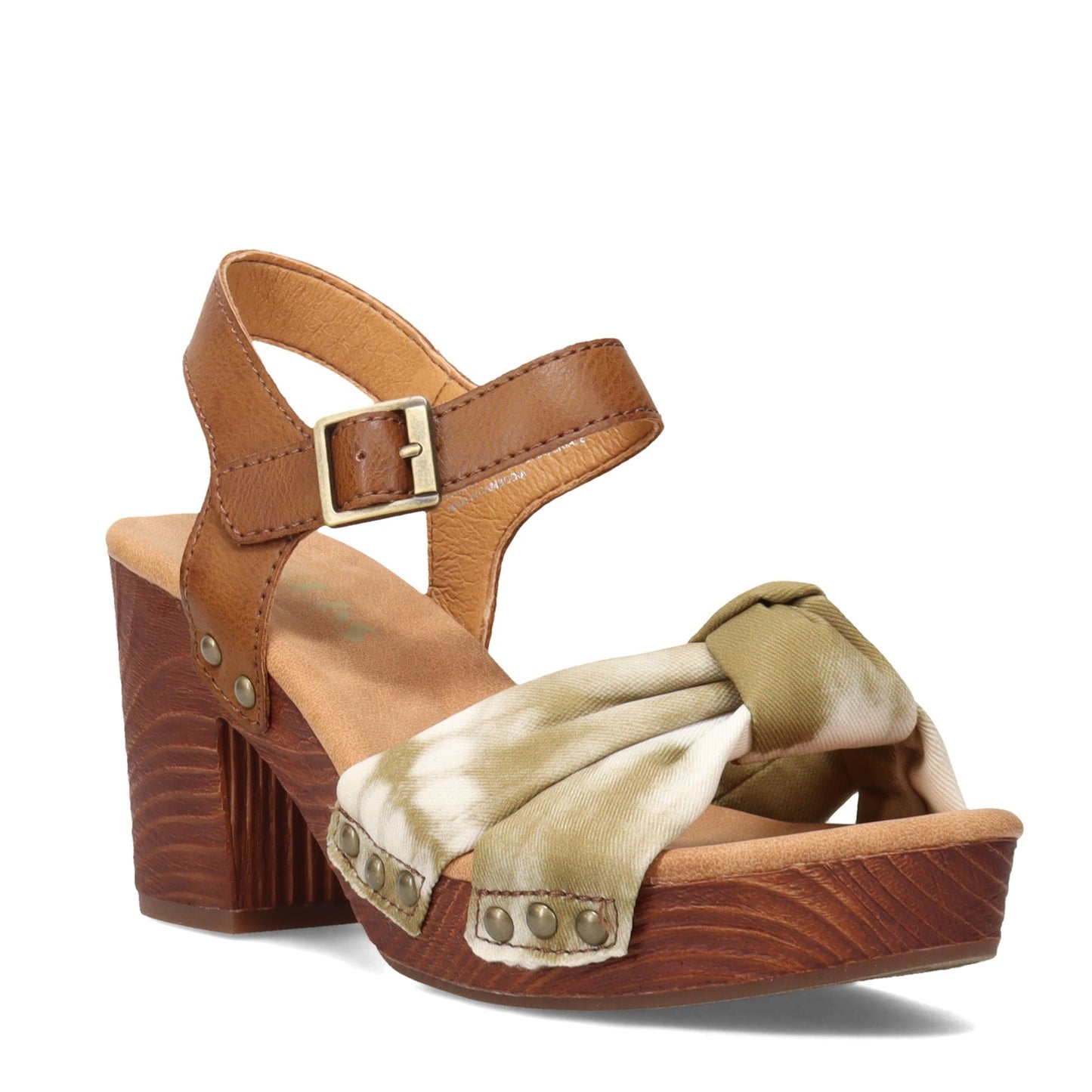 Peltz Shoes  Women's KORKS Natalia Sandal Tan Green KR0010592
