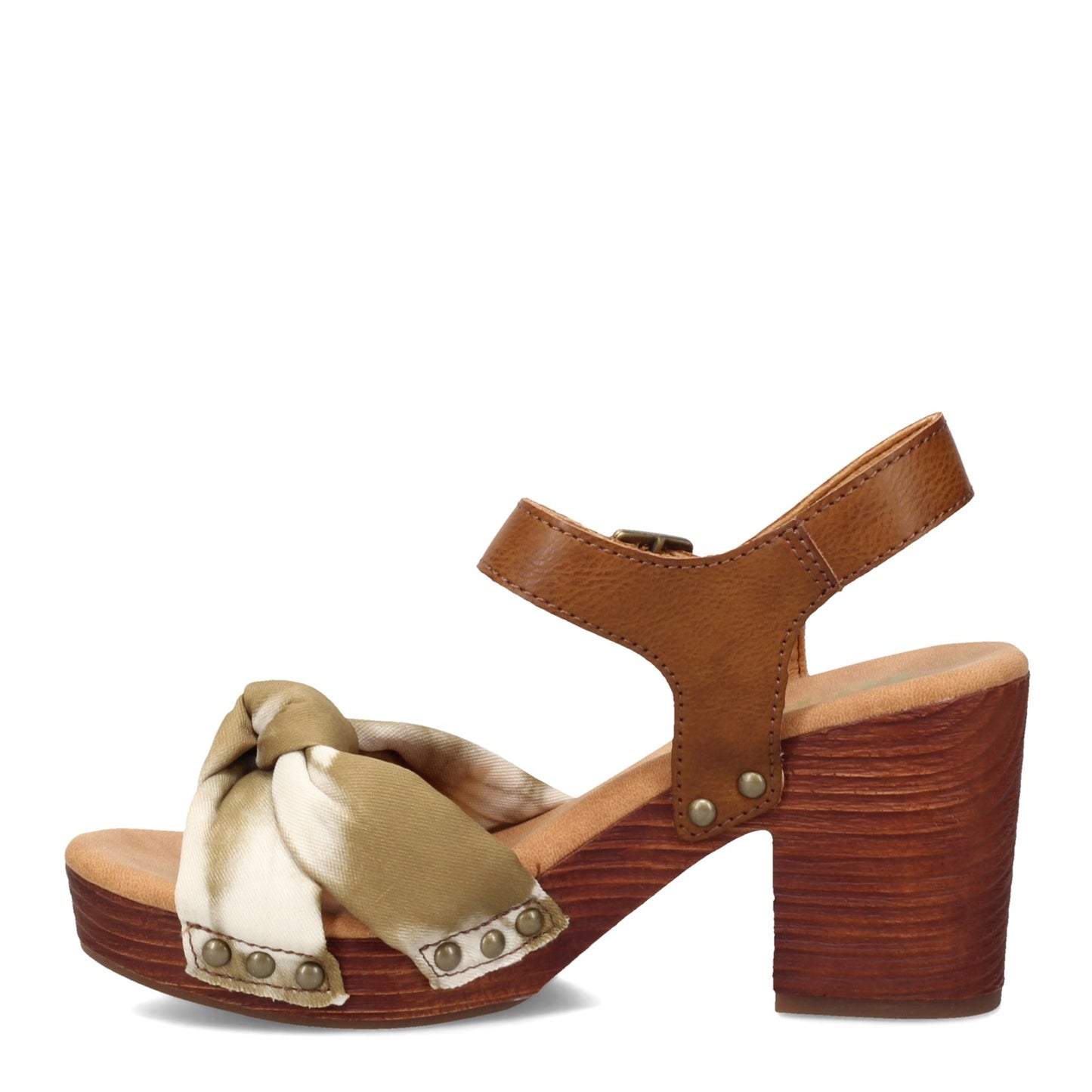 Peltz Shoes  Women's KORKS Natalia Sandal Tan Green KR0010592