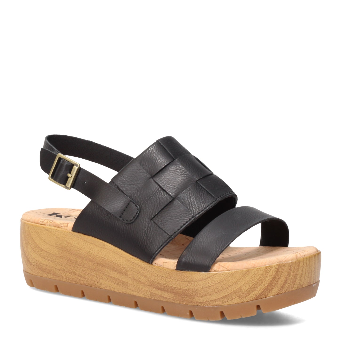 Peltz Shoes  Women's KORKS Fraya Sandal Black KR0011109