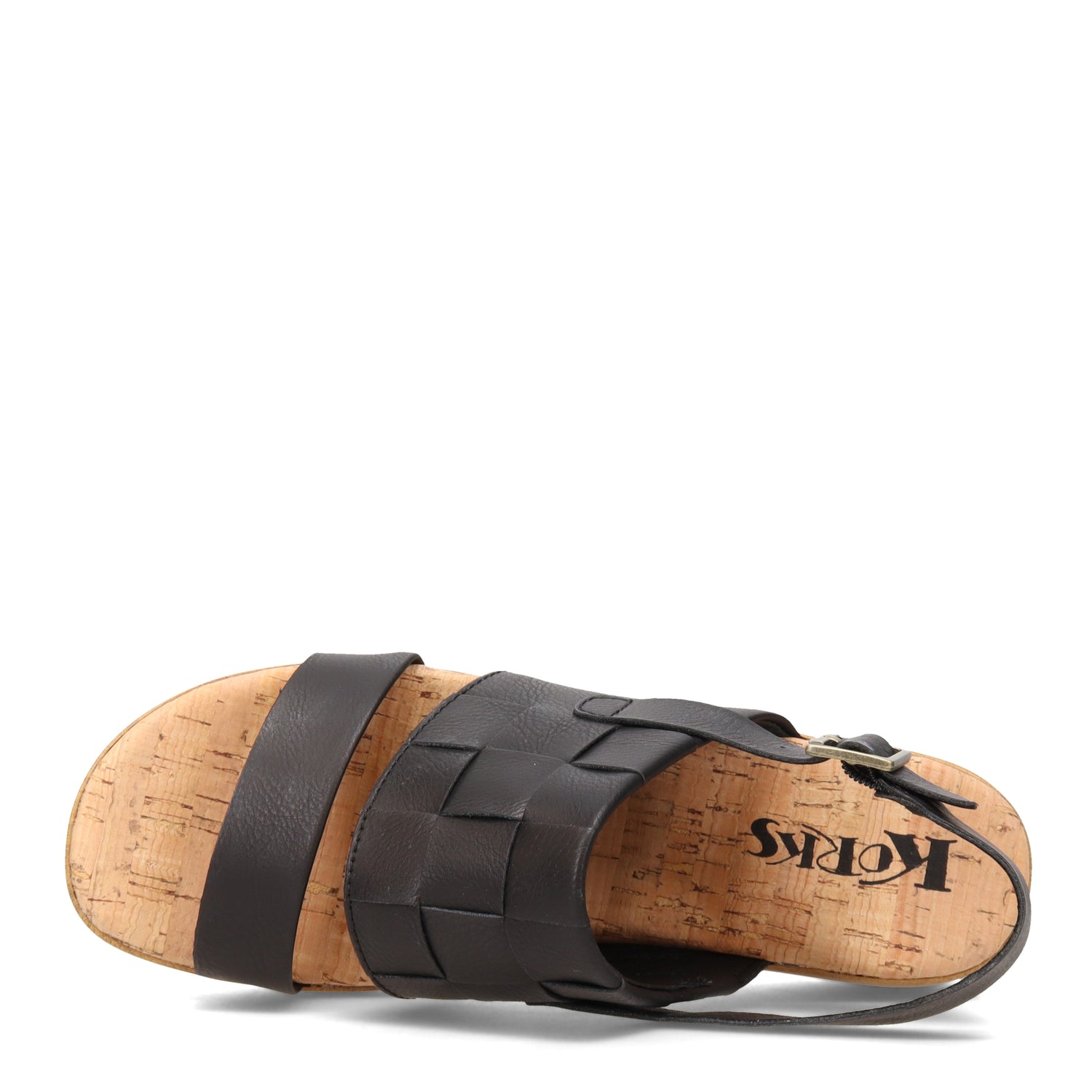 Peltz Shoes  Women's KORKS Fraya Sandal Black KR0011109