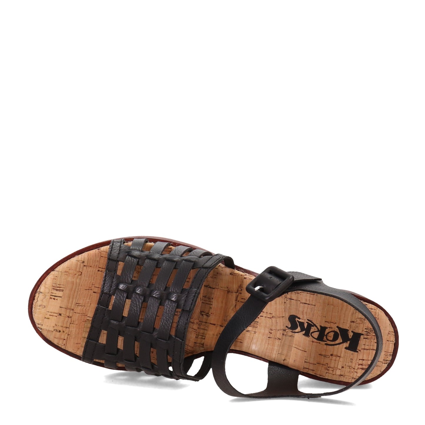 Peltz Shoes  Women's KORKS Marley Sandal Black KR0011409