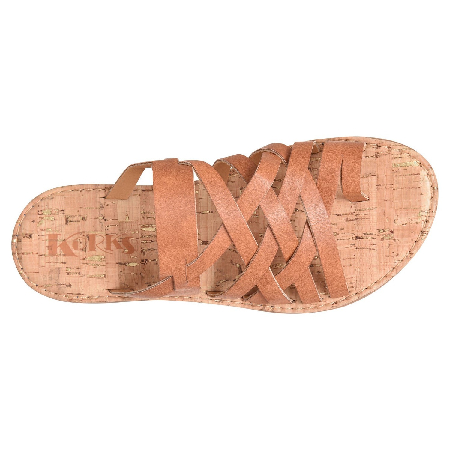 Peltz Shoes  Women's KORKS Scout Sandal Tan KR0013316