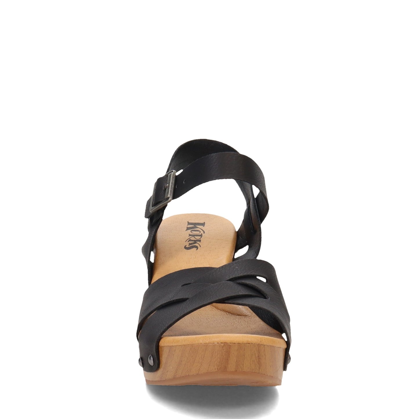 Peltz Shoes  Women's KORKS Bagley Sandal Black KR0013509