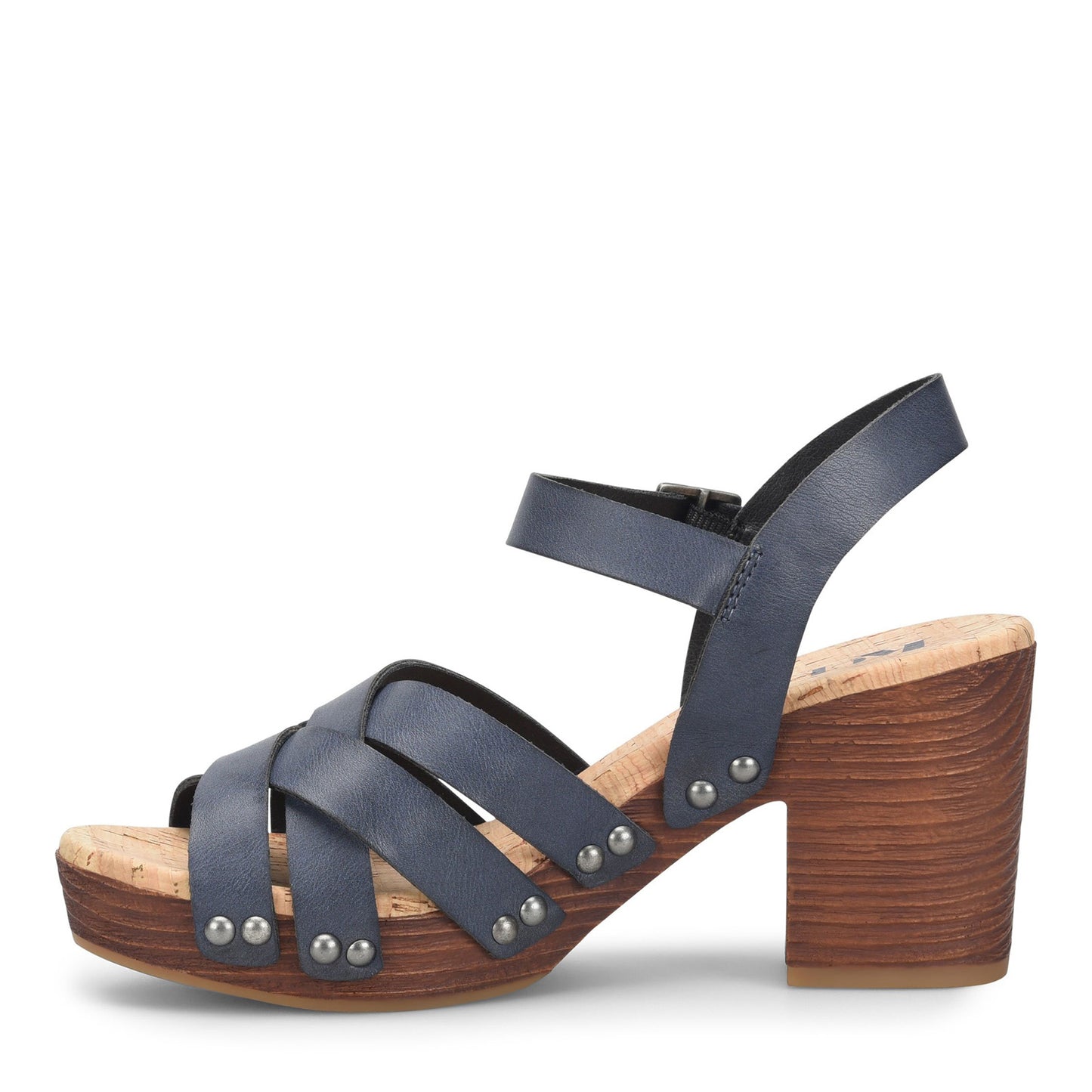Peltz Shoes  Women's KORKS Naomi Sandal Navy KR0013634