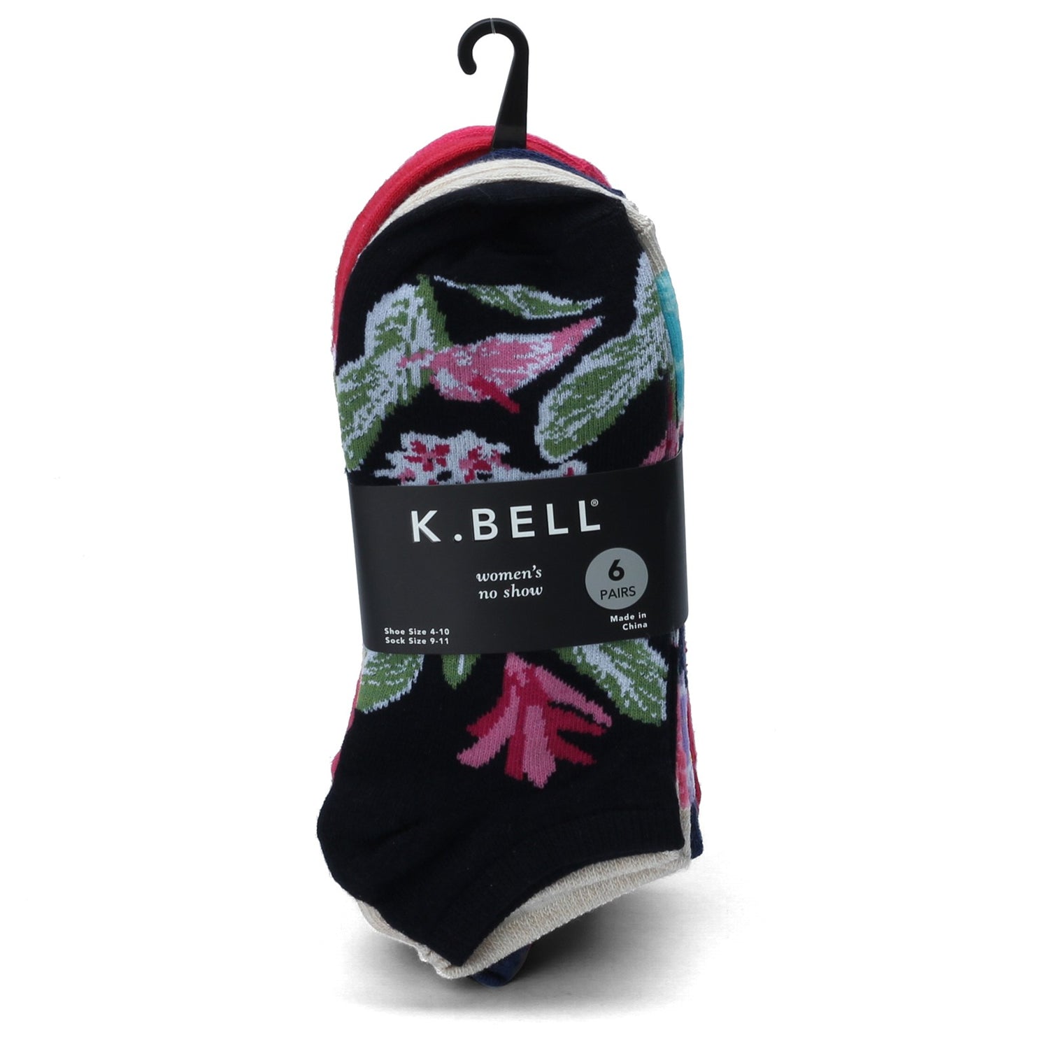 Peltz Shoes  Women's K.Bell Floral Print Socks - 6 Pack Multi KBWS18C099-06