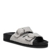 Peltz Shoes  Women's Marc Fisher Keena Sandal GREY FABRIC KEENA2-GRATX