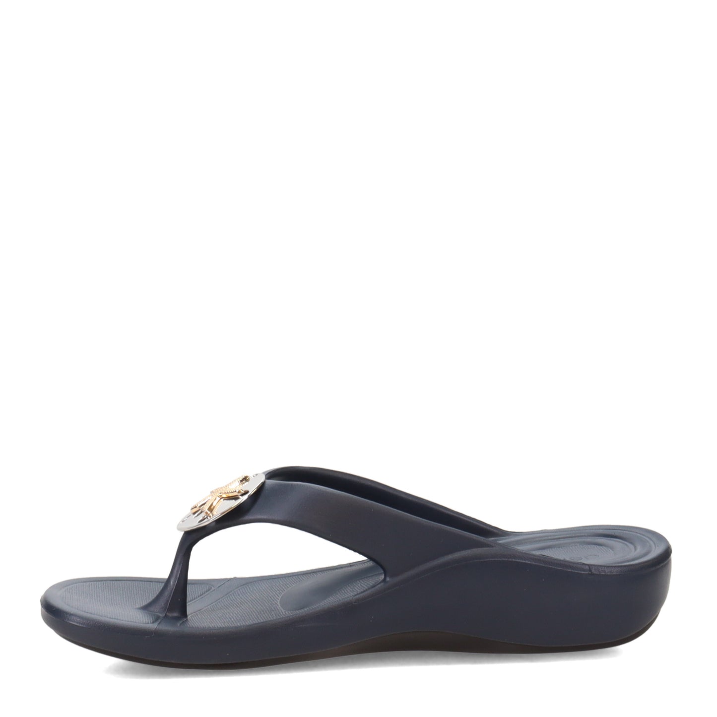 Peltz Shoes  Women's Aetrex Maui Sandal NAVY L2005W