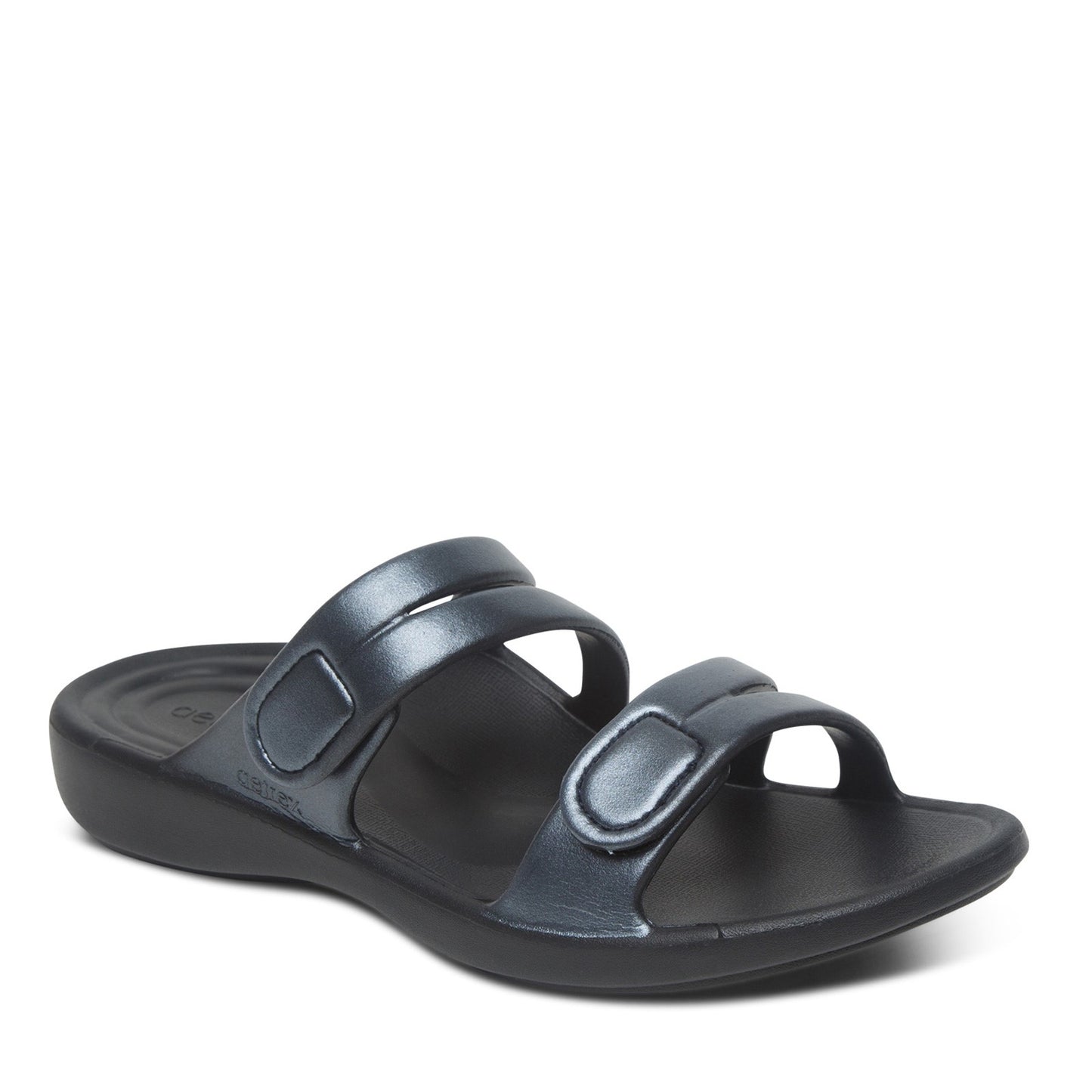 Peltz Shoes  Women's Aetrex Janey Sport Sandal PEWTER L9501W