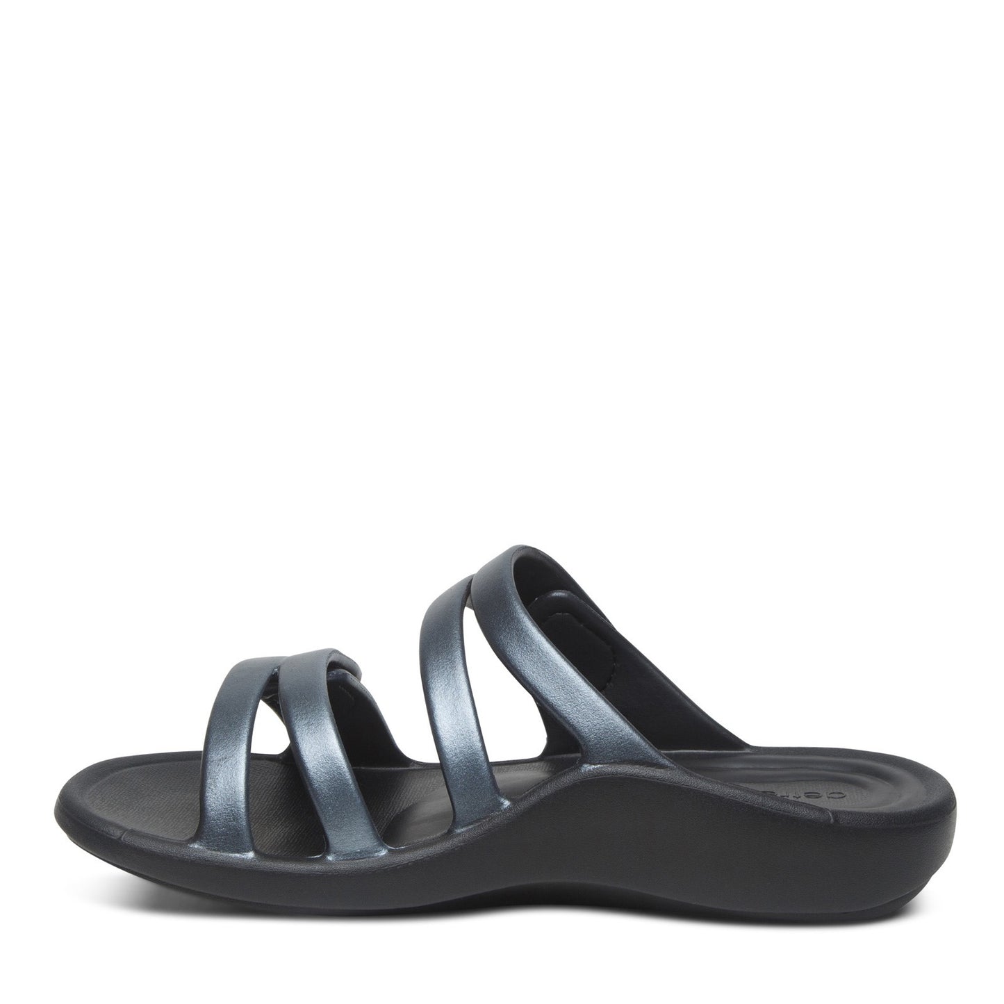 Peltz Shoes  Women's Aetrex Janey Sport Sandal PEWTER L9501W