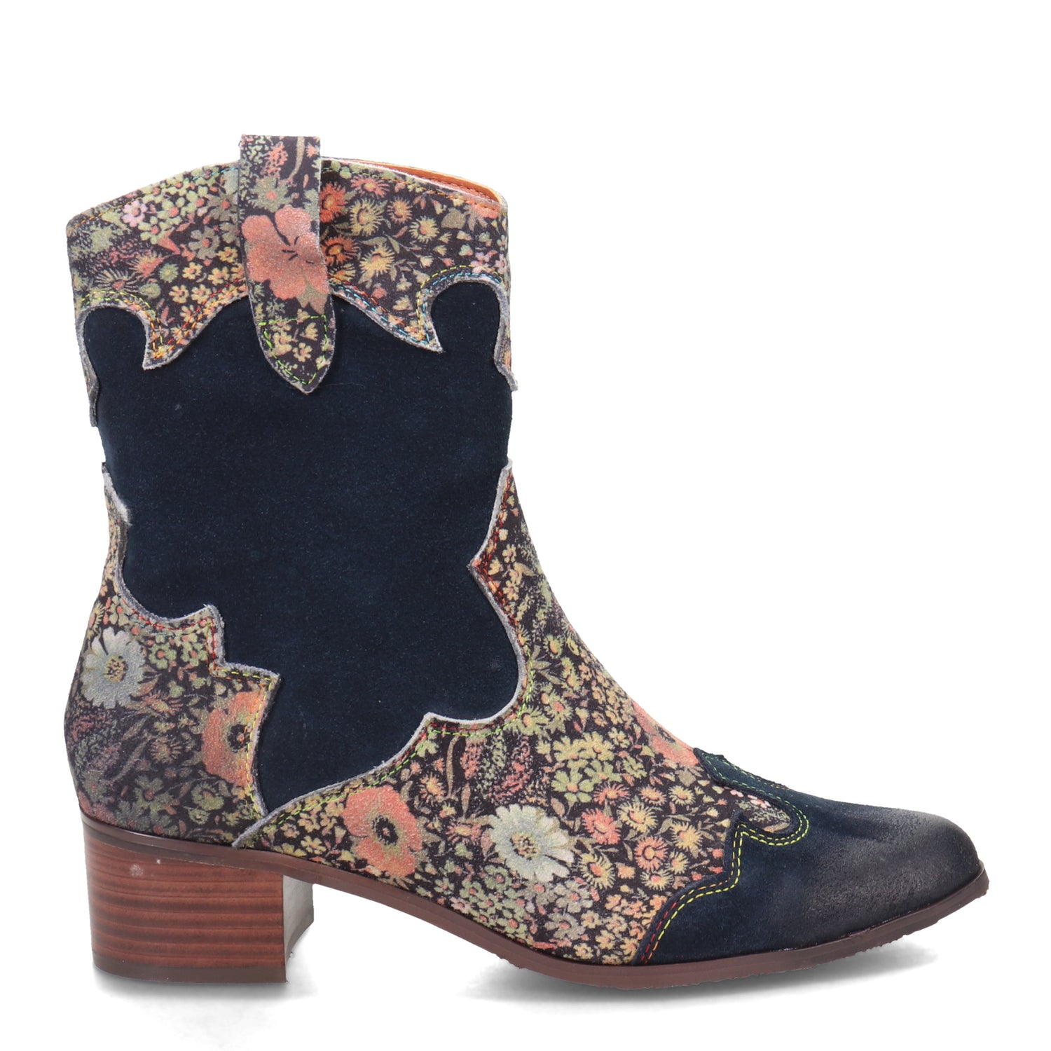 Peltz Shoes  Women's L'Artiste by Spring Step Lady Luck Boot Navy Multi LADYLUCK-NMS