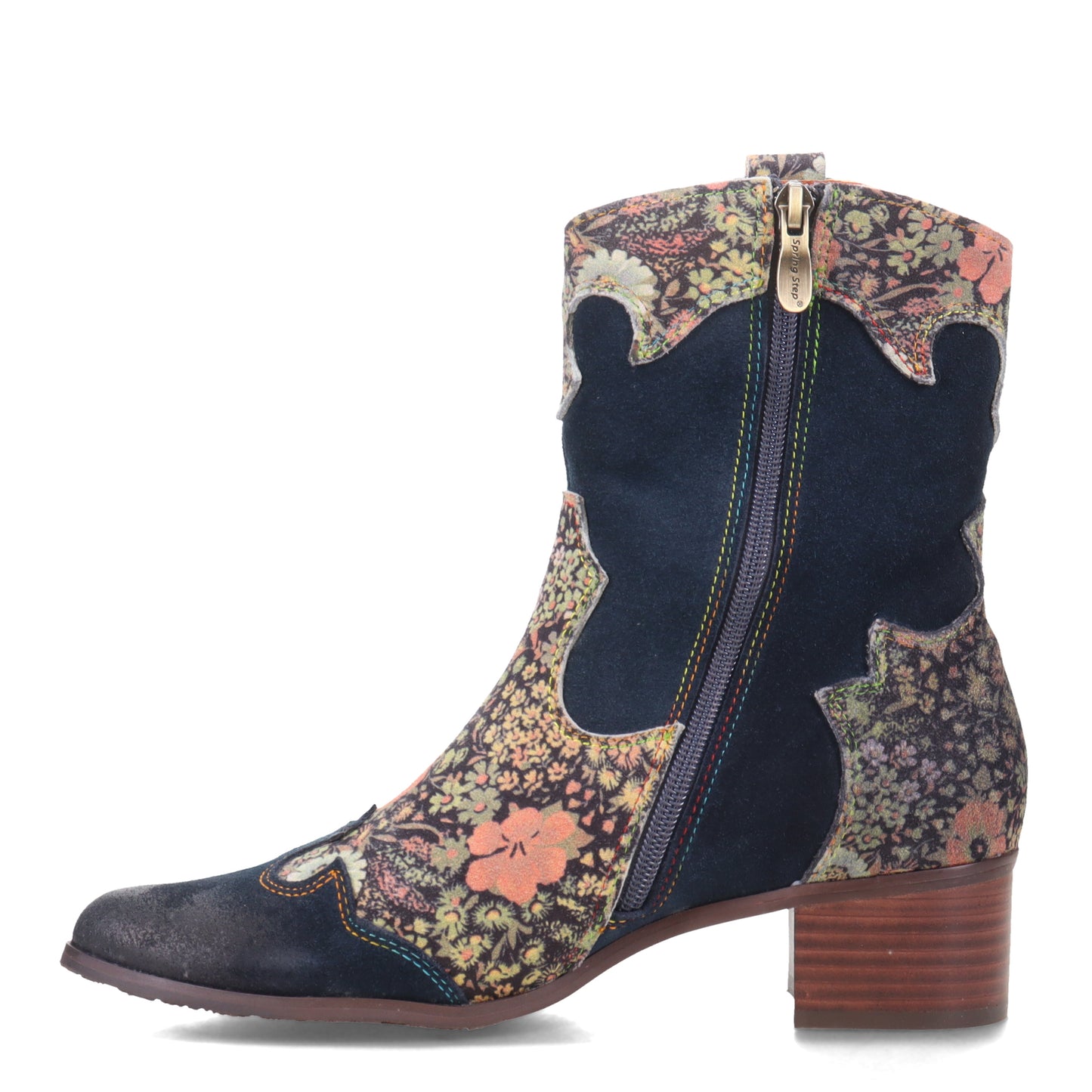 Peltz Shoes  Women's L'Artiste by Spring Step Lady Luck Boot Navy Multi LADYLUCK-NMS