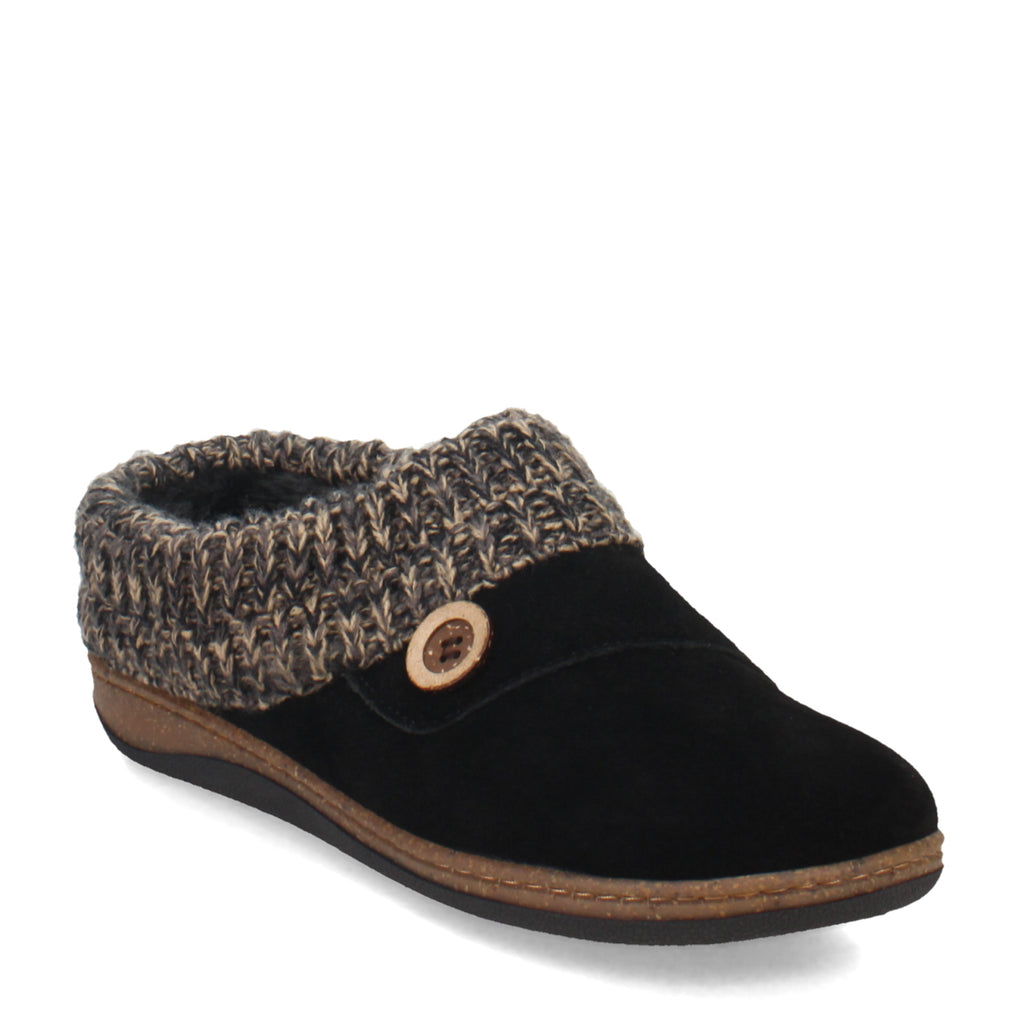 Women's Clarks Knit Collar Slipper Clog BLACK LB1031-201